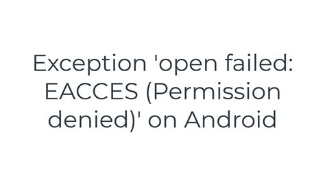 eacces permission denied android